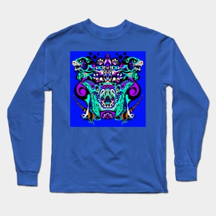 beast and titans in mandala hands ecopop pattern Long Sleeve T-Shirt